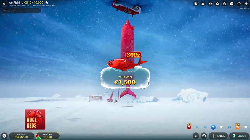 Ice Fishing ao vivo – como funciona a roda e as rodadas bônus da Evolution Gaming